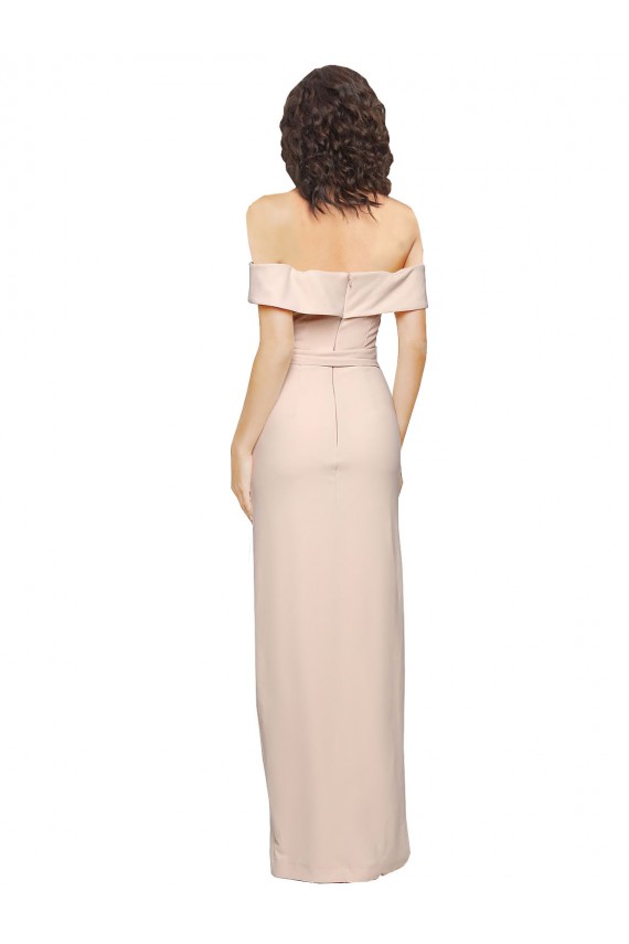 Sirène Épaule Dénudée Crêpe Stretch Longue Formelles Robes demoiselle d'honneur / Robes de soirée / Robes de bal Pas Cher