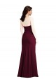 Bordeaux foncé Trompette Sans bretelle Crêpe Stretch Longue Robes demoiselle d'honneur / Robes de bal Pas Cher