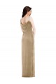 Champagne Fourreau Velours Stretch Longue Formelles Robes demoiselle d'honneur / Robes de soirée / Robes de bal Pas Cher