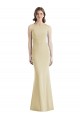 Champagne Trompette Bateau Crêpe Stretch Longue Robes demoiselle d'honneur / Robes de bal Pas Cher