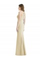 Champagne Trompette Bateau Crêpe Stretch Longue Robes demoiselle d'honneur / Robes de bal Pas Cher