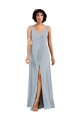 Colonne Col V Mousseline Longue Robes demoiselle d'honneur Pas Cher