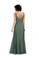 Colonne Col V Mousseline Longue Robes demoiselle d'honneur Pas Cher