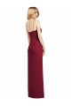 Corail Trompette Bretelles spaghetti Col V Mousseline Longue Robes demoiselle d'honneur Pas Cher