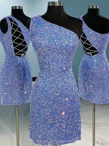 Couleur affichée Fourreau Courte Paillettes Velours Courte Robes de bal Pas Cher
