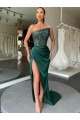 Couleur affichée Fourreau Sans bretelle Balayage train Paillettes Velours Longue Robes de bal Pas Cher