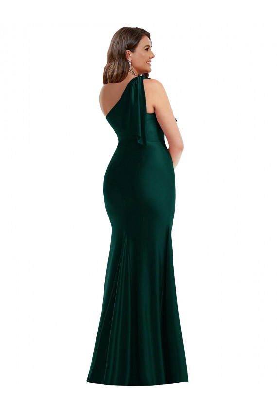 Evergreen Sirène Satiné Soyeux Longue Formelles Robes demoiselle d'honneur / Robes de soirée / Robes de bal Pas Cher