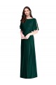 Evergreen Trapèze Bateau Mousseline Longue Robes demoiselle d'honneur Pas Cher