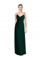 Evergreen Trapèze Bretelles spaghetti Col V Mousseline Longue Robes demoiselle d'honneur Pas Cher