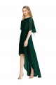 Evergreen Trapèze Col rond Mousseline Longue Asymétrique Robes demoiselle d'honneur Pas Cher