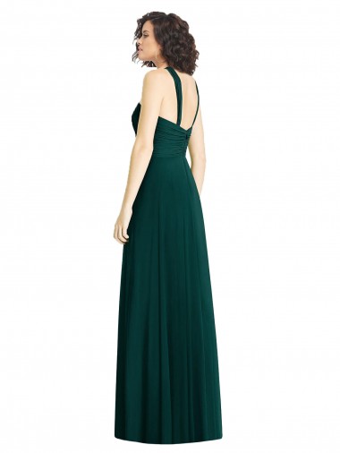 Evergreen Trapèze Licou Mousseline Longue Robes demoiselle d'honneur