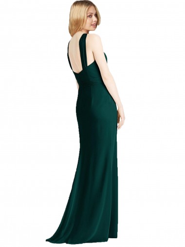 Evergreen Trompette Licou Mousseline Longue Robes demoiselle d'honneur