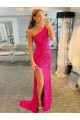 Fourreau Balayage train Paillettes Velours Courte Robes de bal Pas Cher