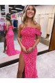 Fourreau Balayage train Paillettes Velours Longue Robes de bal Pas Cher