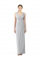 Fourreau Col V Mousseline Longue Robes demoiselle d'honneur Pas Cher
