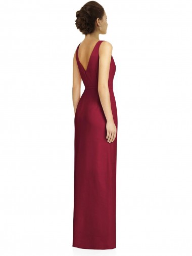 Fourreau Col V Mousseline Longue Robes demoiselle d'honneur