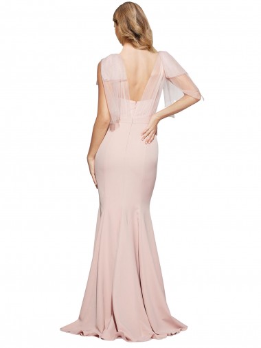 Fourreau Crêpe Stretch Tulle Longue Formelles Robes demoiselle d'honneur / Robes de soirée / Robes de bal
