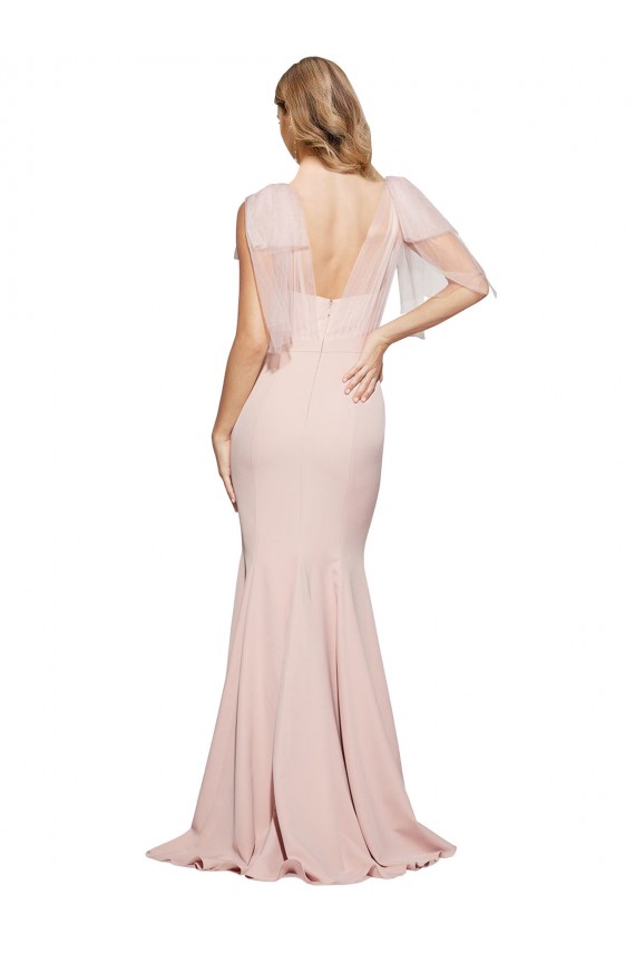 Fourreau Crêpe Stretch Tulle Longue Formelles Robes demoiselle d'honneur / Robes de soirée / Robes de bal Pas Cher