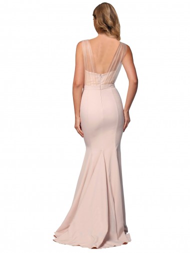 Fourreau Crêpe Stretch Tulle Longue Formelles Robes demoiselle d'honneur / Robes de soirée / Robes de bal