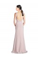 Fourreau Licou Col Haut Mousseline Longue Robes demoiselle d'honneur Pas Cher