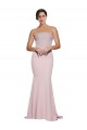Fourreau Sans bretelle Balayage train Crêpe Stretch Longue Formelles Robes demoiselle d'honneur / Robes de soirée / Robes de bal Pas Cher