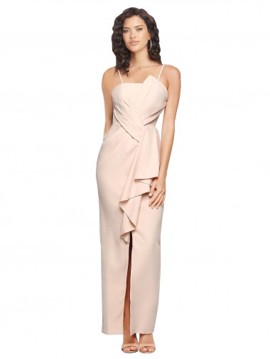 Fourreau Sans bretelle Crêpe Stretch Longue Robes demoiselle d'honneur / Robes de bal Pas Cher