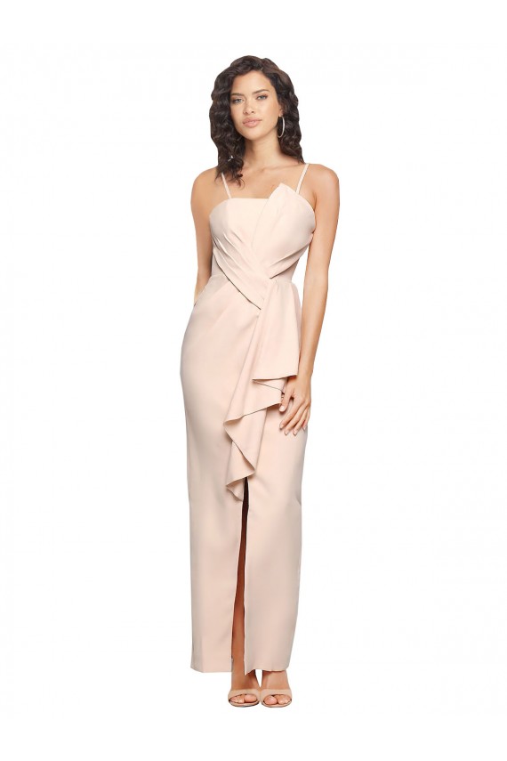 Fourreau Sans bretelle Crêpe Stretch Longue Robes demoiselle d'honneur / Robes de bal Pas Cher