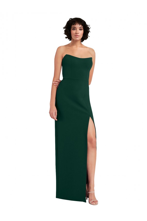 Fourreau Scoop Sans bretelle Crêpe Stretch Longue Formelles Robes demoiselle d'honneur / Robes de soirée / Robes de bal Pas Cher