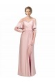 Fourreau Épaule Dénudée Satiné Soyeux Longue Formelles Robes demoiselle d'honneur / Robes de soirée / Robes de bal Pas Cher