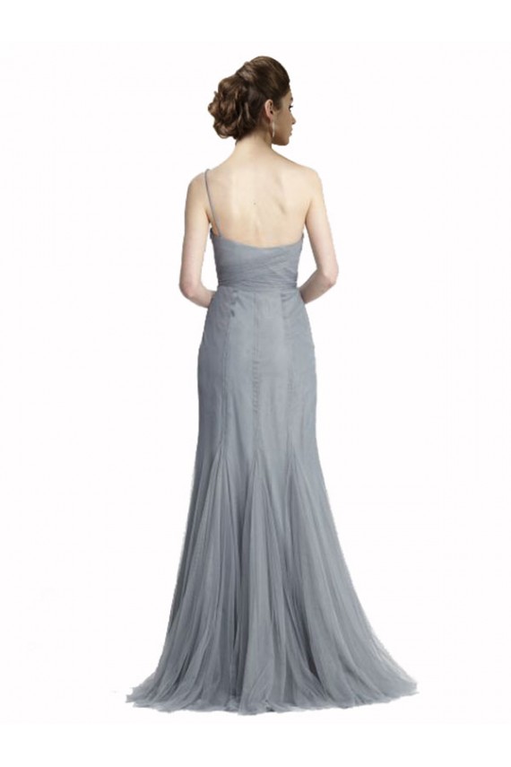 Gris ardoise Sirène Tulle Longue Robes demoiselle d'honneur Pas Cher