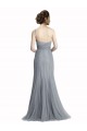 Gris ardoise Sirène Tulle Longue Robes demoiselle d'honneur Pas Cher