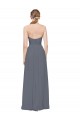Gris ardoise Trapèze Mousseline Longue Robes demoiselle d'honneur Pas Cher