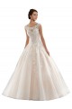 Ivoire & Champagne Princesse Bateau Tulle Dentelle Robes de mariée Pas Cher