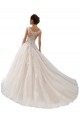 Ivoire & Champagne Princesse Bateau Tulle Dentelle Robes de mariée Pas Cher