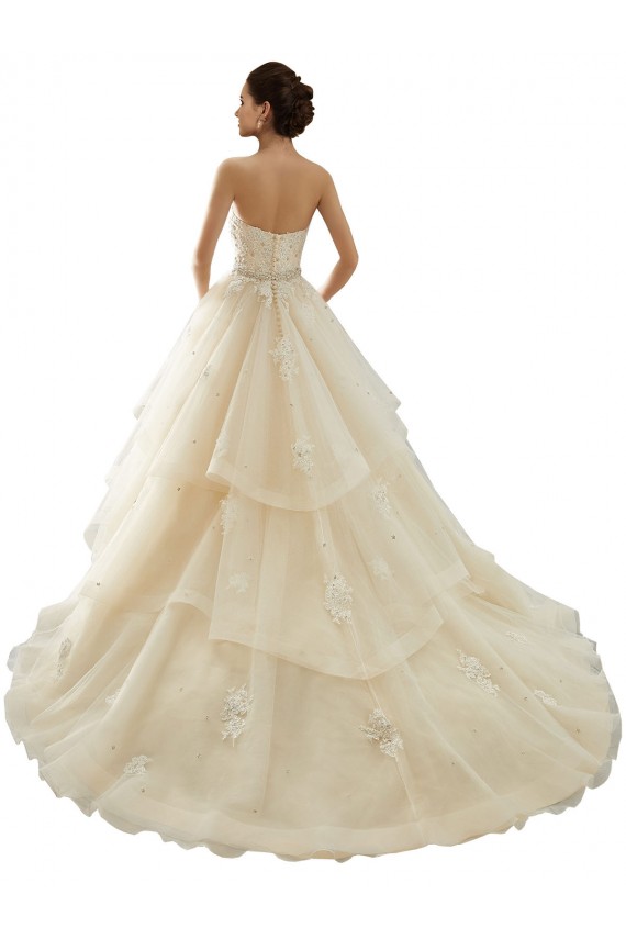 Ivoire & Champagne Princesse Tulle Dentelle Robes de mariée Pas Cher