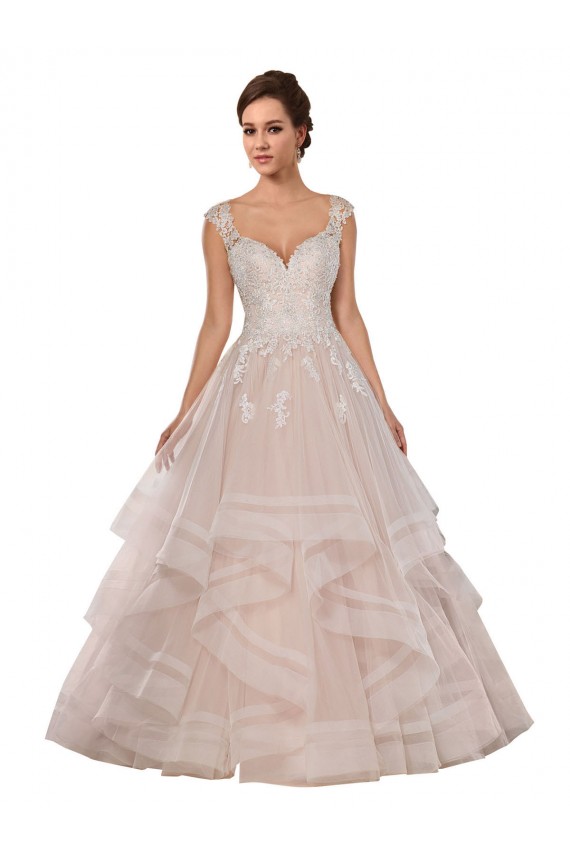 Ivoire & Champagne Princesse Tulle Dentelle Robes de mariée Pas Cher
