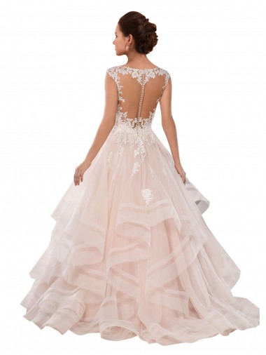Ivoire & Champagne Princesse Tulle Dentelle Robes de mariée
