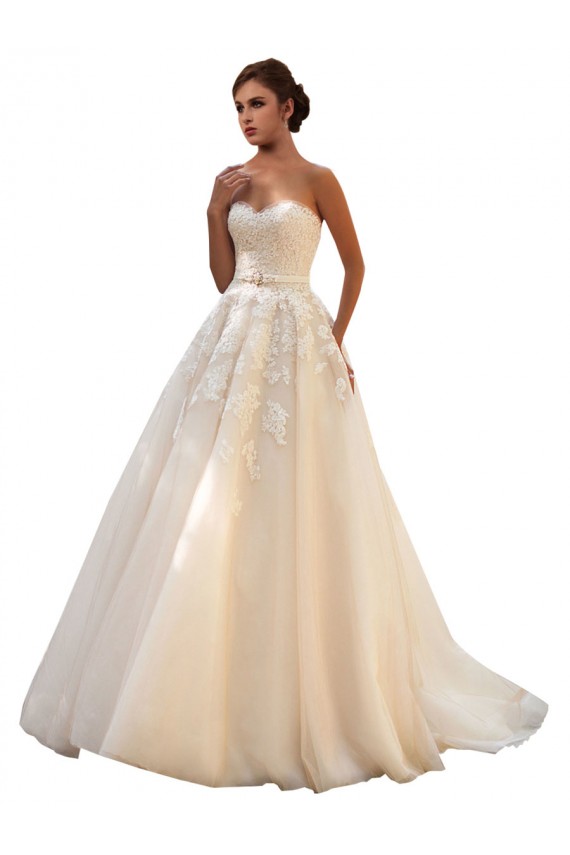 Ivoire & Champagne Princesse Tulle Dentelle Robes de mariée Pas Cher