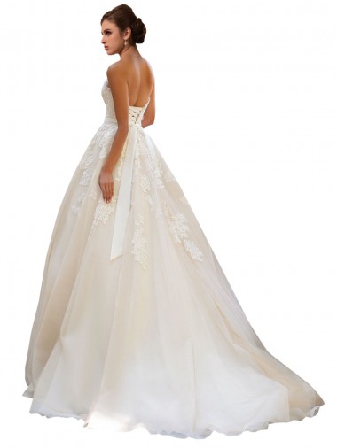Ivoire & Champagne Princesse Tulle Dentelle Robes de mariée