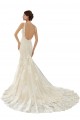 Ivoire & Champagne Sirène Col V Dentelle Robes de mariée Pas Cher