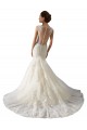 Ivoire & Champagne Sirène Col V Tulle Dentelle Robes de mariée Pas Cher