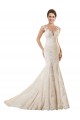 Ivoire & Champagne Sirène Illusion Dentelle Robes de mariée Pas Cher