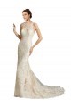 Ivoire & Champagne Sirène Illusion Tulle Dentelle Classique Robes de mariée Pas Cher