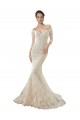 Ivoire & Champagne Sirène Épaule Dénudée Tulle Dentelle Robes de mariée Pas Cher