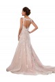 Ivoire & Champagne Trapèze Col V Dentelle Classique Robes de mariée Pas Cher