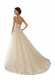 Ivoire & Champagne Trapèze Col V Tulle Dentelle Classique Robes de mariée Pas Cher