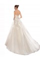 Ivoire & Champagne Trapèze Sans bretelle Tulle Dentelle Robes de mariée Pas Cher