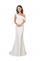 Ivoire Fourreau Balayage train Crêpe Stretch Longue Formelles Robes demoiselle d'honneur / Robes de soirée / Robes de bal Pas Cher