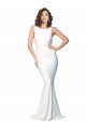 Ivoire Fourreau Col Haut Crêpe Stretch Longue Formelles Robes demoiselle d'honneur / Robes de soirée / Robes de bal Pas Cher