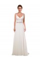 Ivoire Fourreau Col V Mousseline Classique Robes de mariée Pas Cher